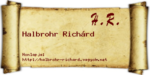 Halbrohr Richárd névjegykártya