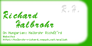 richard halbrohr business card